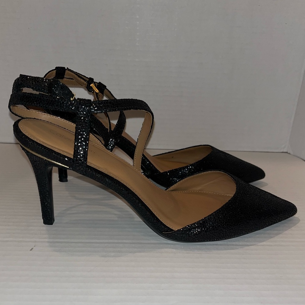 Calvin Klein Ganya Pearlized Viper Black Print Dress Pump - Picture 5 of 10
